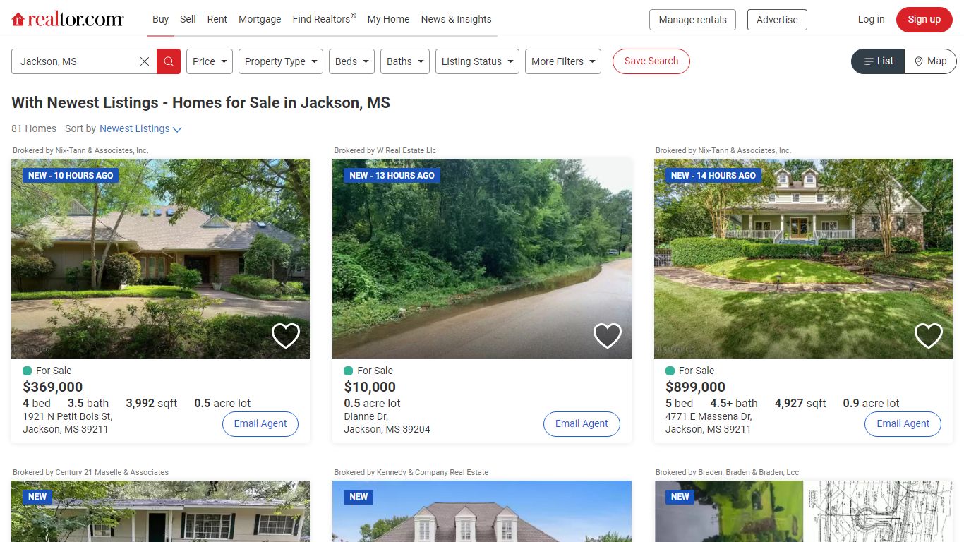 With Newest Listings - Homes for Sale in Jackson, MS